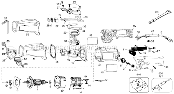 Page A Diagram and Parts List for Q400 Type 1 Black and Decker Reciprocating Saw